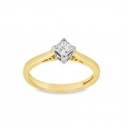 Pre Owned 18ct Princess Cut Diamond Solitaire Ring ZB724
